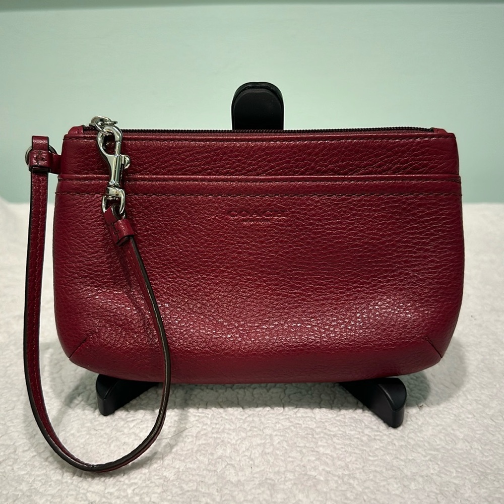 Coach Wristlet Red Leather